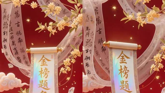 高考金榜题名祝福卷轴视频