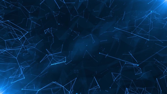 未来科技背景与发光的蓝色线条