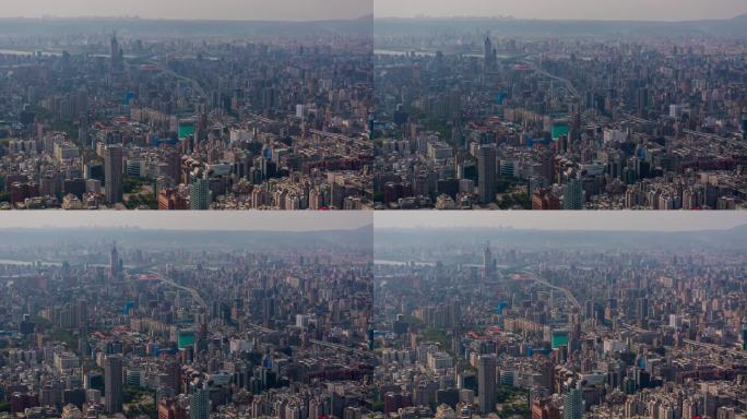 台湾，台北- 2023年5月:台北市中心的延时街景镜头。商业区和住宅区。