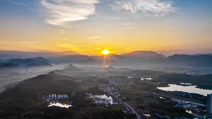清远英德云雾日出朝霞4K