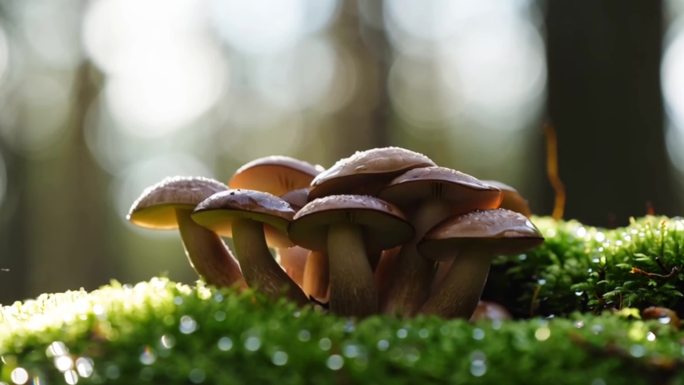 合集-森林里的菌菇蘑菇生长