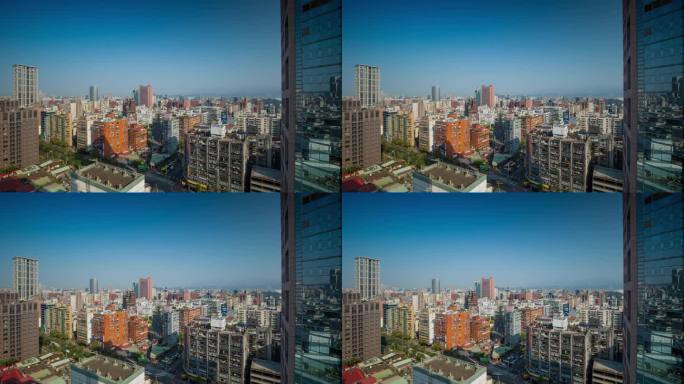 台湾，台北- 2023年5月:台北市中心的延时街景镜头。商业区和住宅区。