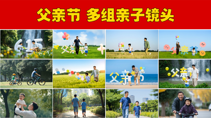 父亲节片头父爱如山父亲陪伴成长玩耍
