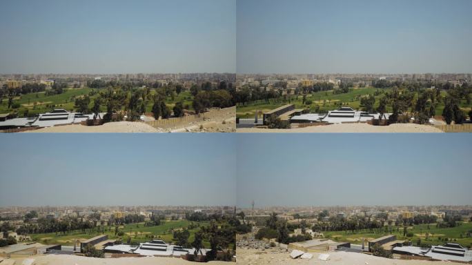 从吉萨俯瞰埃及开罗全景