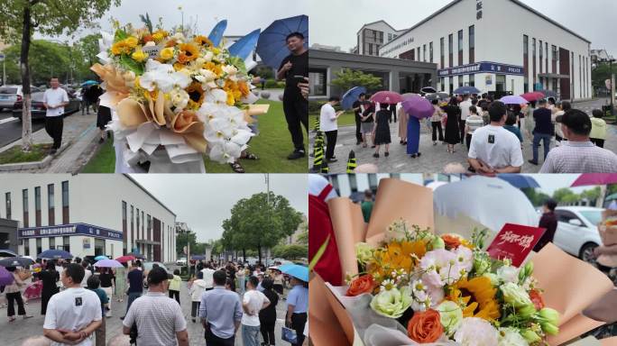 高考校门口家长等待考生出场
