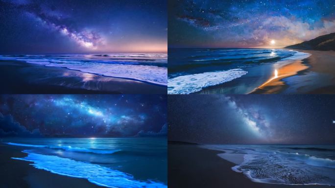 美丽的星空星辰与大海海洋
