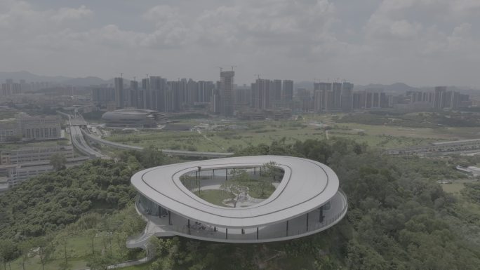 低空环绕鸟瞰光明科学公园光明顶景色