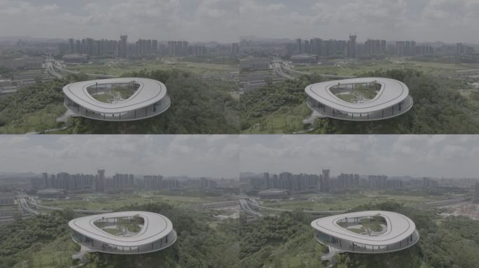 低空环绕鸟瞰光明科学公园光明顶景色