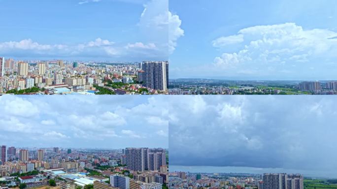 湛江市麻章区城市蓝天白云暴风雨过度延迟