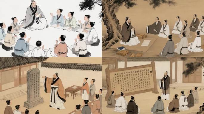 古代私塾 圣人讲学