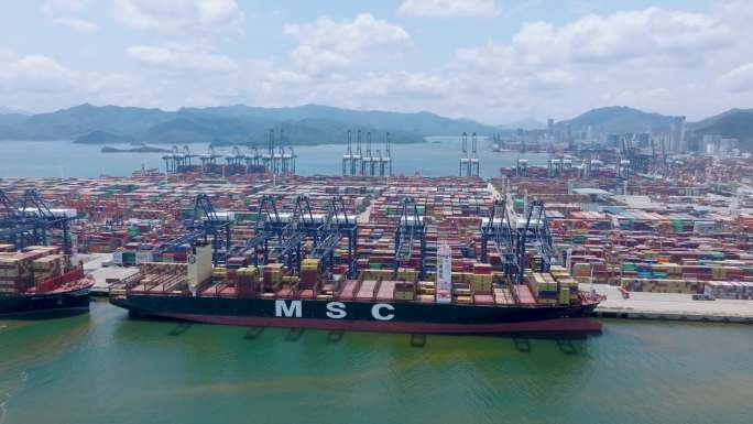 深圳特区盐田港集装箱码头远洋货轮大湾区