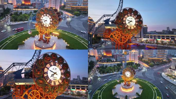 天津世纪钟夜景 天津站