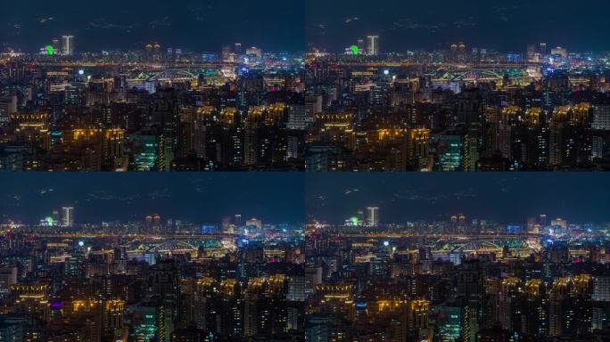 台湾，台北- 2023年5月:台北市中心的延时街景镜头。商业区和住宅区。