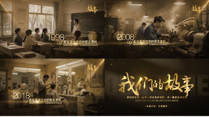【无插件】光影历史老照片回忆照片展示