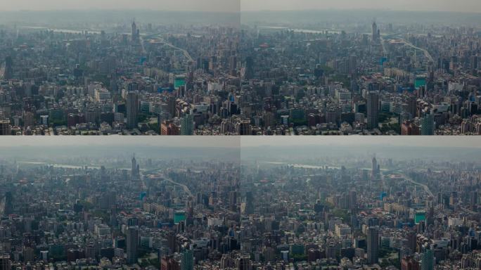 台湾，台北- 2023年5月:台北市中心的延时街景镜头。商业区和住宅区。