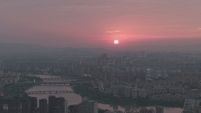 城市日落景观