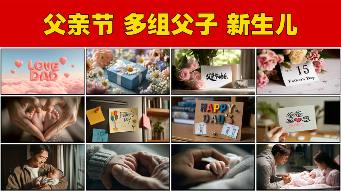 父亲节父爱如山亲子时光一家人温馨片头