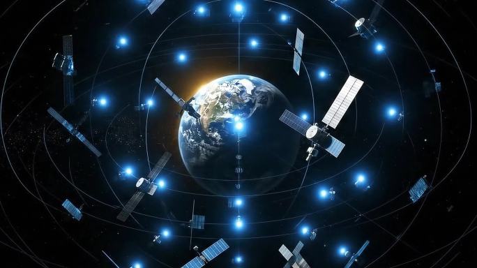 卫星网络环绕全球通信科技