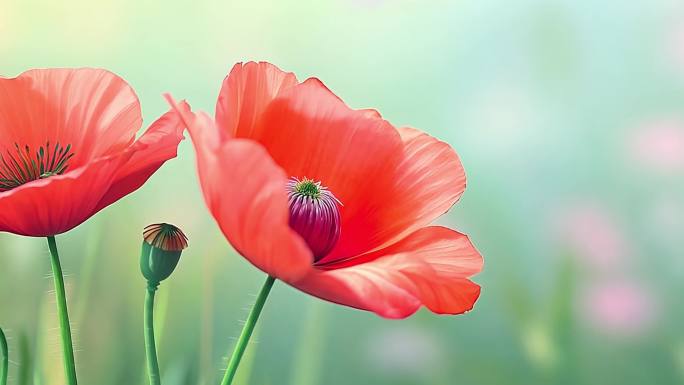 春暖花开 花海延时盛开虞美人
