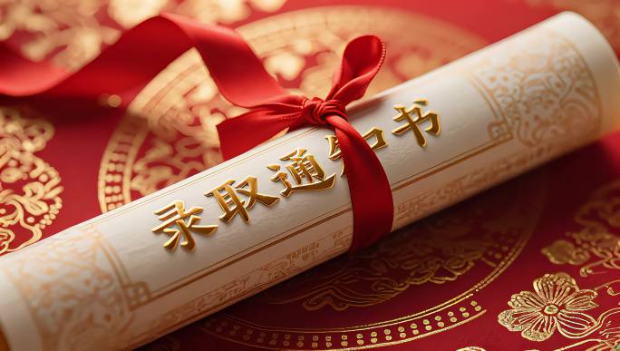 录取通知书喜庆场景金榜题名高考中考祝福