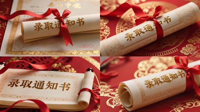录取通知书喜庆场景金榜题名高考中考祝福