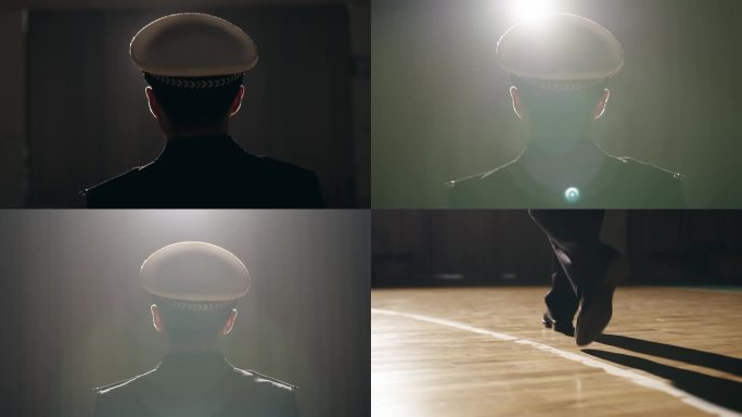 交警背影特写走向光明4K