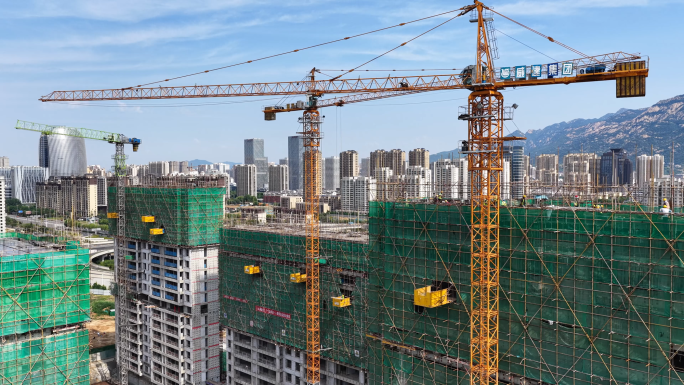 航拍建筑工地施工现场
