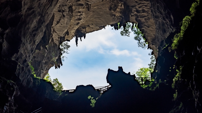 喀斯特地貌自然风光 棉花天坑 4K