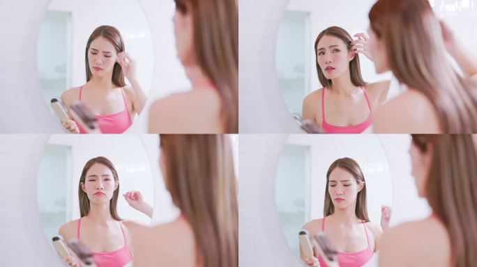女人担心脱发