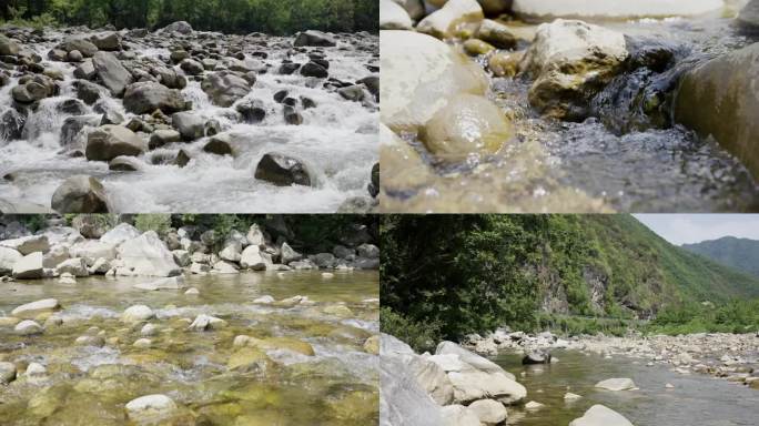山间溪流潺潺流水