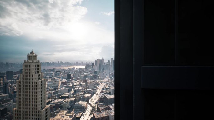 一个拥有现代建筑和摩天大楼的大城市的日间全景
