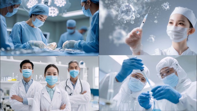 科研医疗实验新冠病毒研究诊疗科研人员医美