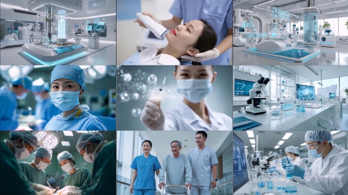 科研医疗实验新冠病毒研究诊疗科研人员医美