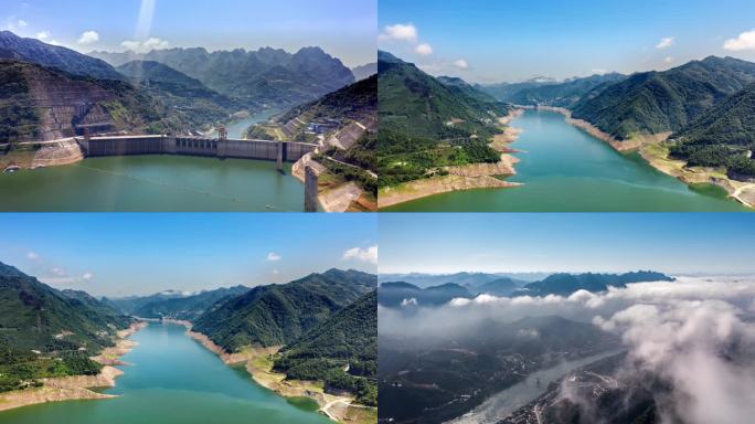 壮丽水库山河风光 天峨水库 4K
