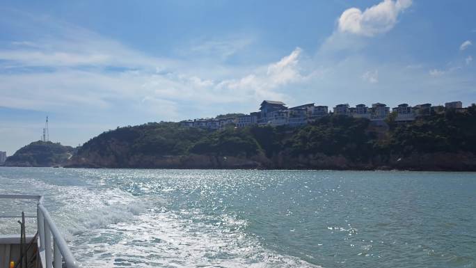 洞头渡轮海上航行视角实拍素材