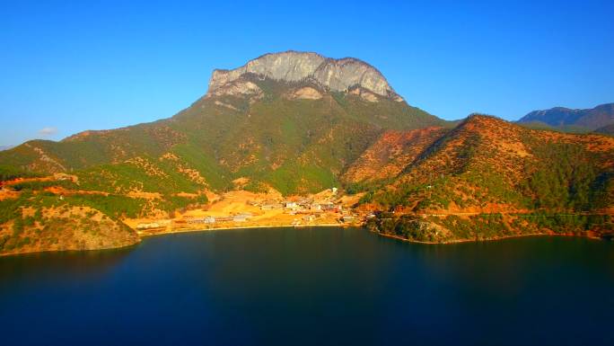 【4K】泸沽湖尼塞村码头和鸟岛 女神山