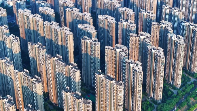 城市高密度住宅鸟瞰