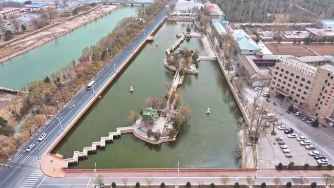 临泽城区航拍大景视频素材