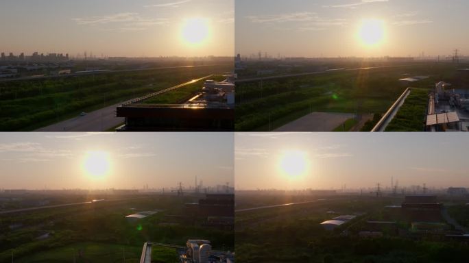 夕阳下的磁悬浮