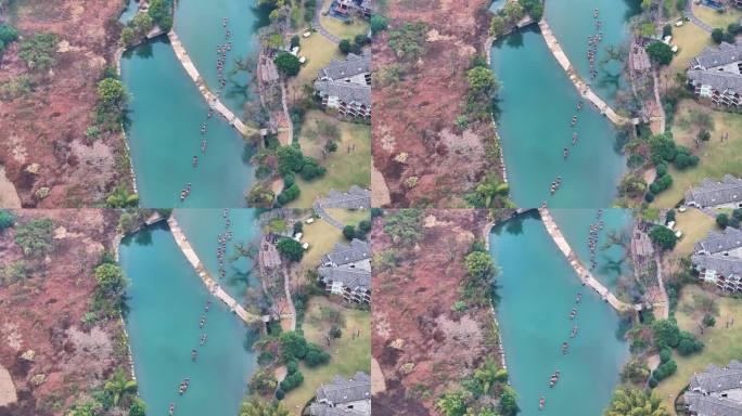 广西桂林阳朔遇龙河沿岸村落风光