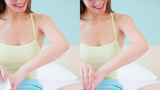 女孩用蜡条