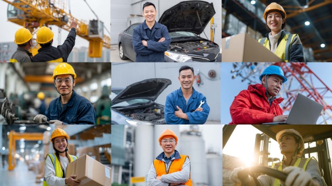 工人笑脸维修人员工人农民工