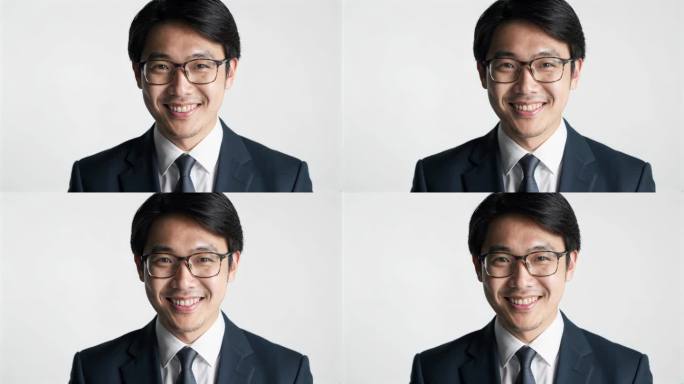 自信的亚洲商务男士微笑特写职场精英人士
