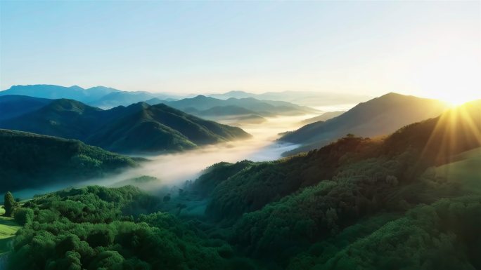 4K清晨壮阔的大山