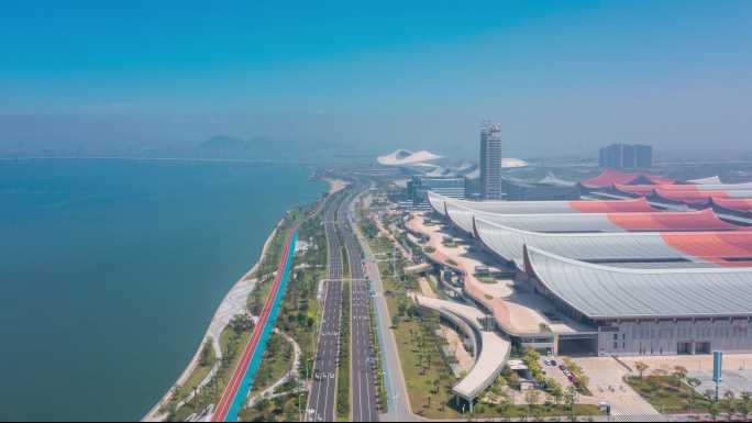 国际博览中心航拍延时2