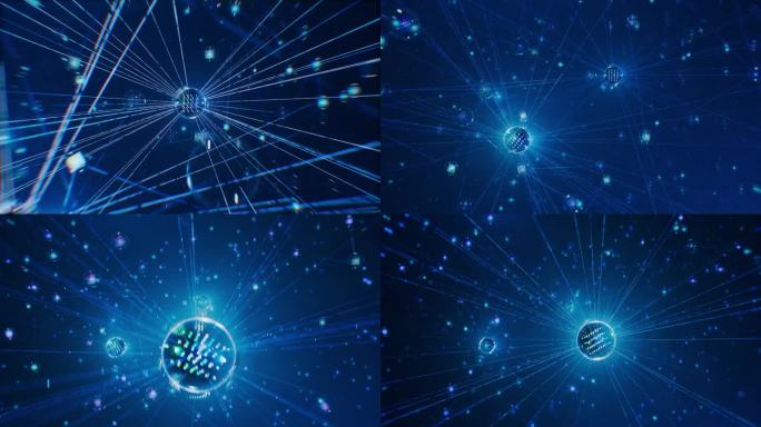 具有大量连接节点和参数的复杂人工智能网络扩展。聊天机器人，人工智能，深度或机器学习和大型语言模型可视