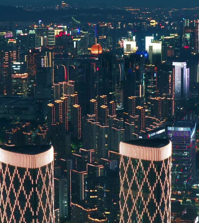 杭州钱江世纪城建筑地标夜景