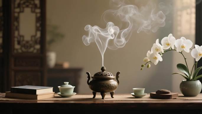 香道 中式香道禅意意境香炉袅袅东方