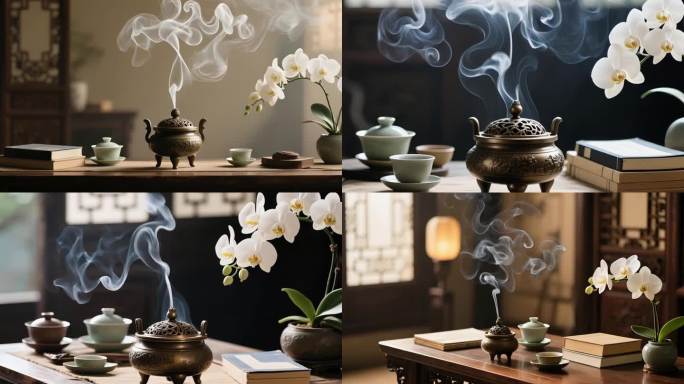 香道 中式香道禅意意境香炉袅袅东方