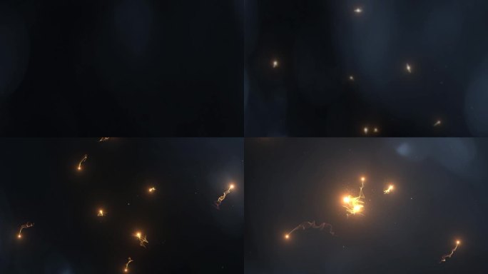金色魔法粒子光线AE含渲染视频